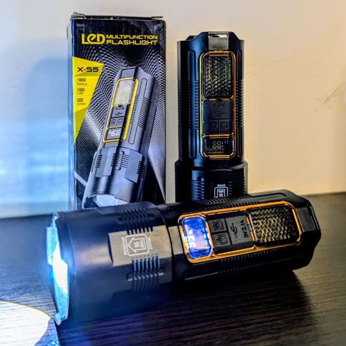 X-55 LED Multifunction Flashlight with Power Bank